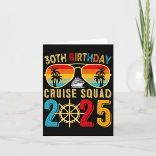 Tarjeta Cruceros familiares de amigos 2025 con 30.º cumple