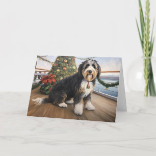 Tarjeta Cruceros por los Navidades de Bernedoodle: Atracti