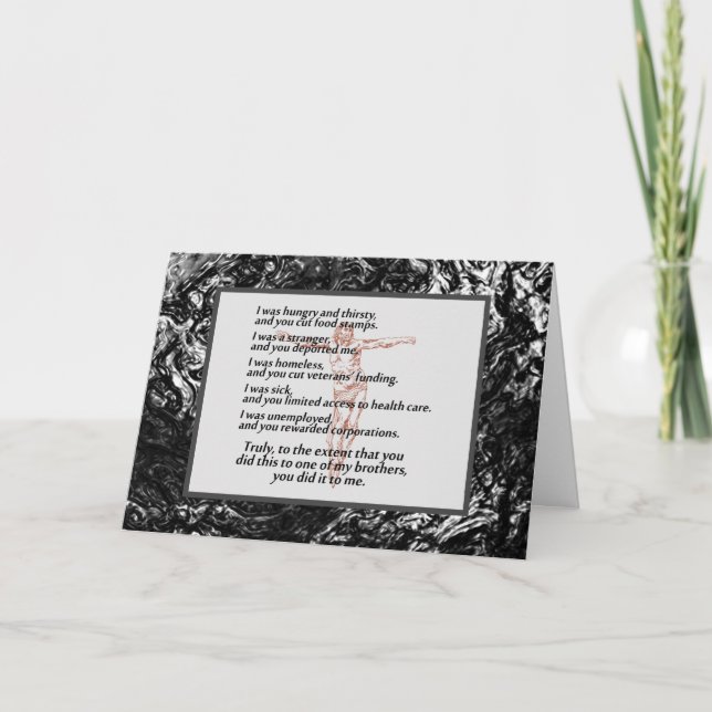 Tarjeta Crucifijo de justicia social (Anverso)