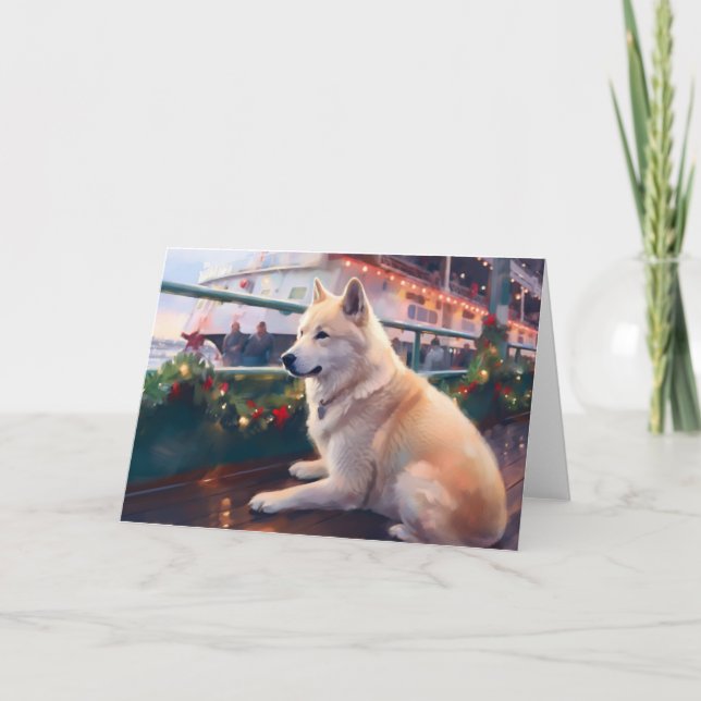 Tarjeta Cruise de Navidades Akita: Atractivo día festivo (Anverso)