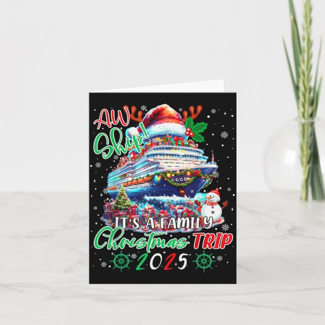 Tarjeta Cruise Family Aw Ship Its A Christmas Cruise Trips (Anverso)