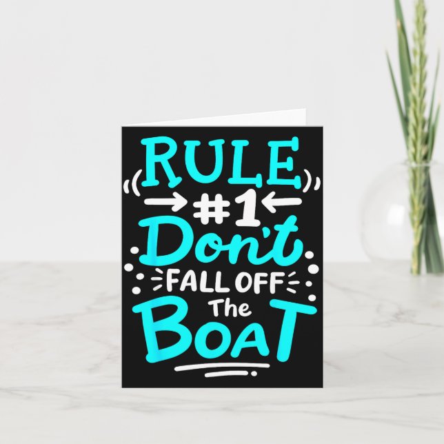 Tarjeta Cruise Rule #1 Don't Fall Off The Boat  (Anverso)