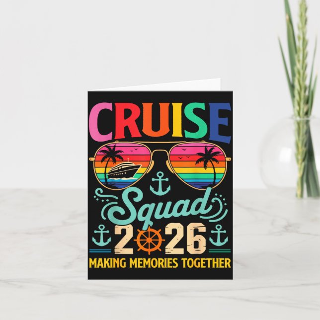 Tarjeta Cruise Squad 2026 Family Group Matching Summer Vac (Anverso)