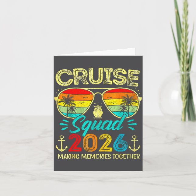 Tarjeta Cruise Squad 2026 Family Group Matching Summer Vac (Anverso)