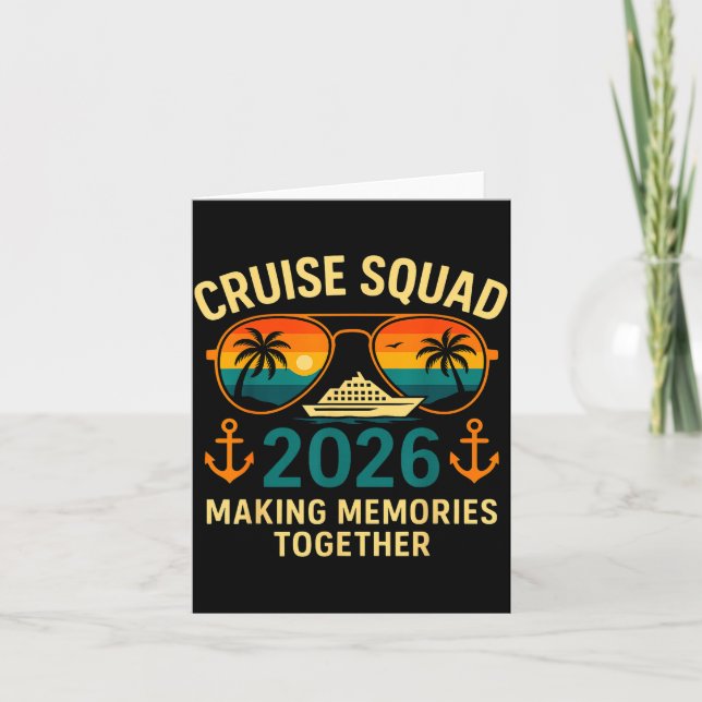 Tarjeta Cruise Squad 2026 Family Vacation Matching Group S (Anverso)