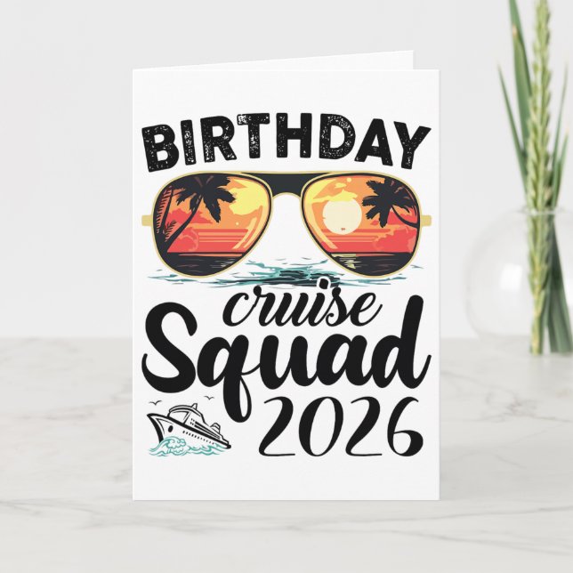 Tarjeta Cruise Squad 2026 Summer Vacation Trip Group Match (Anverso)