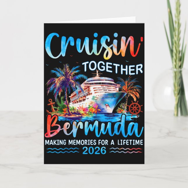 Tarjeta Cruisin' Together Bermuda 2026 Family Vacation Cru (Anverso)
