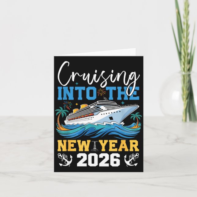 Tarjeta Cruising Hacia El Nuevo Año 2026 Familia Combinada (Anverso)
