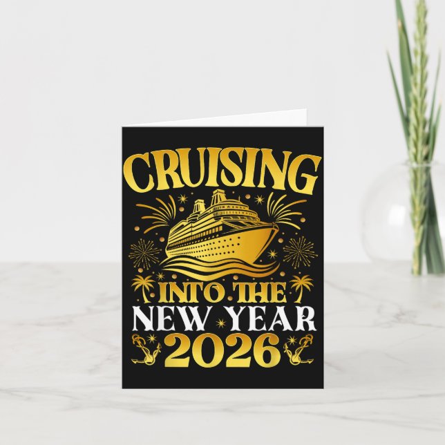 Tarjeta Cruising Into 2026 New Years Cruise Family Holiday (Anverso)