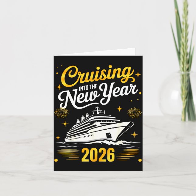 Tarjeta Cruising Into 2026 New Years Eve Matching Family C (Anverso)