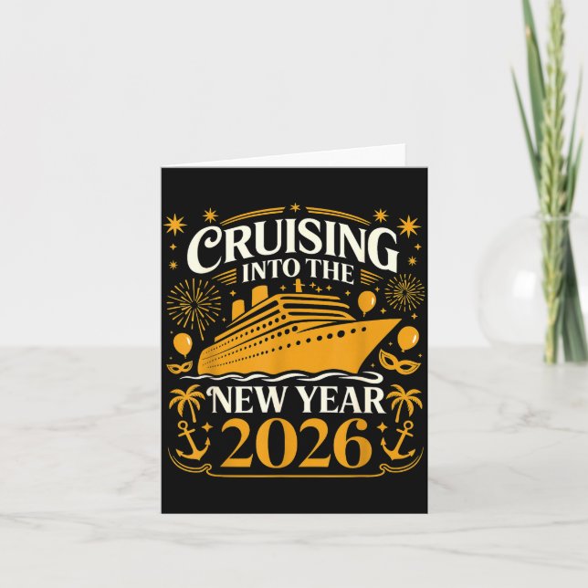 Tarjeta Cruising Into 2026 New Years Eve Party Favors Fami (Anverso)