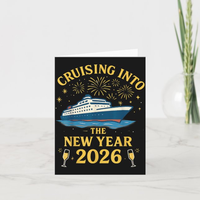 Tarjeta Cruising Into 2026 New Years Eve Party Favors Fami (Anverso)