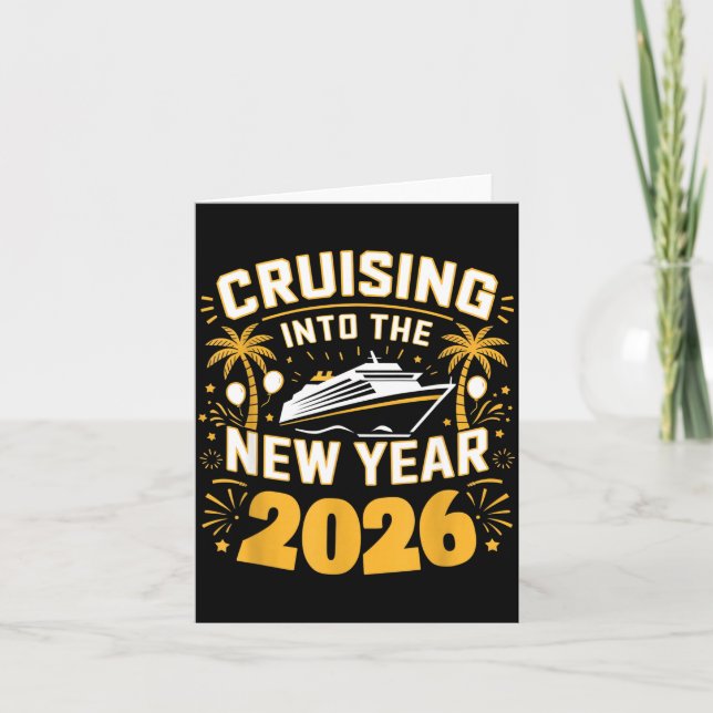 Tarjeta Cruising Into 2026 New Years Eve Party Favors Fami (Anverso)