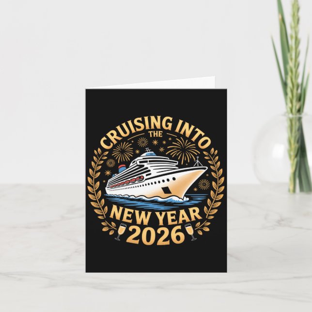 Tarjeta Cruising Into 2026 New Years Eve Party Favors Fami (Anverso)
