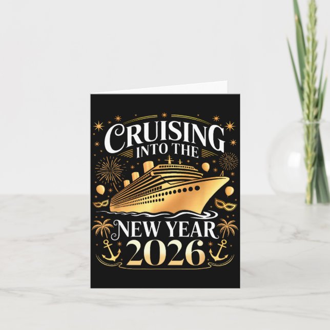 Tarjeta Cruising Into 2026 New Years Eve Party Favors Fami (Anverso)