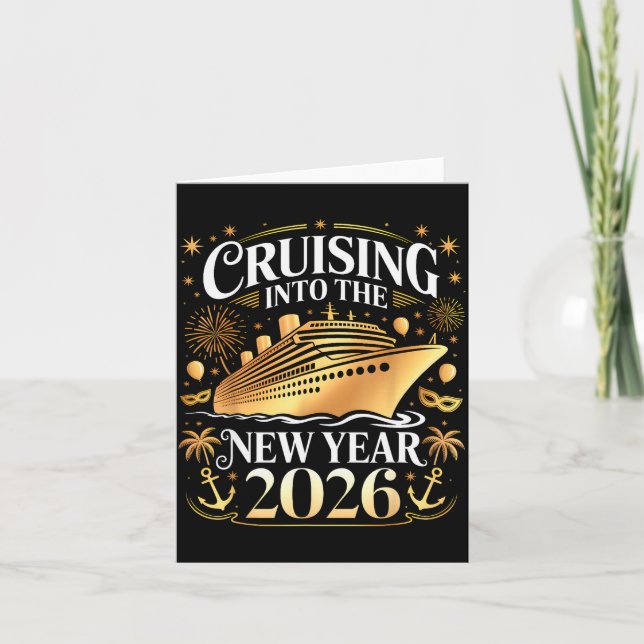 Tarjeta Cruising Into 2026 New Years Eve Party Favors Fami (Anverso)