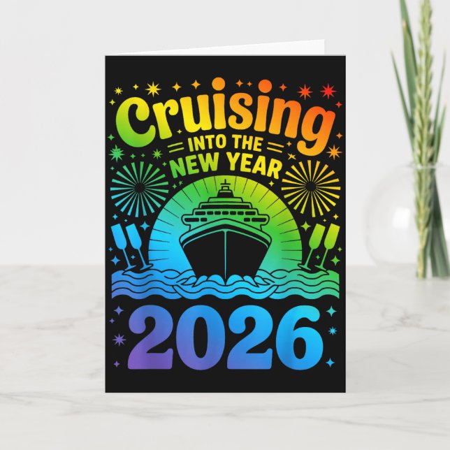 Tarjeta Cruising Into New Year 2026 Lgbtq Pride Cruise Cel (Anverso)