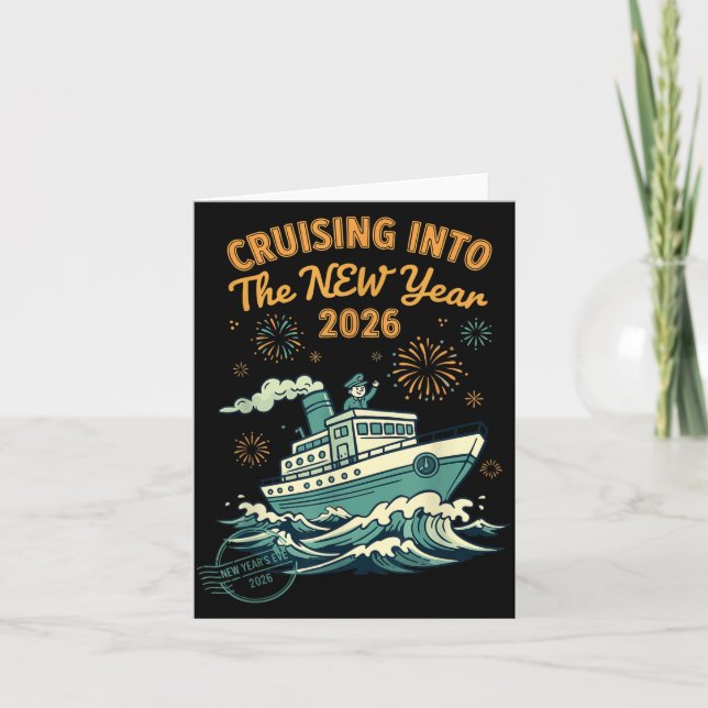 Tarjeta Cruising Into The New Year 2026 Adventure  (Anverso)