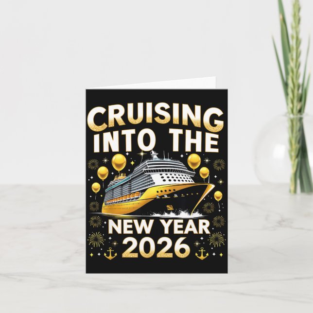 Tarjeta Cruising Into The New Year 2026 Cruise Party Gift  (Anverso)