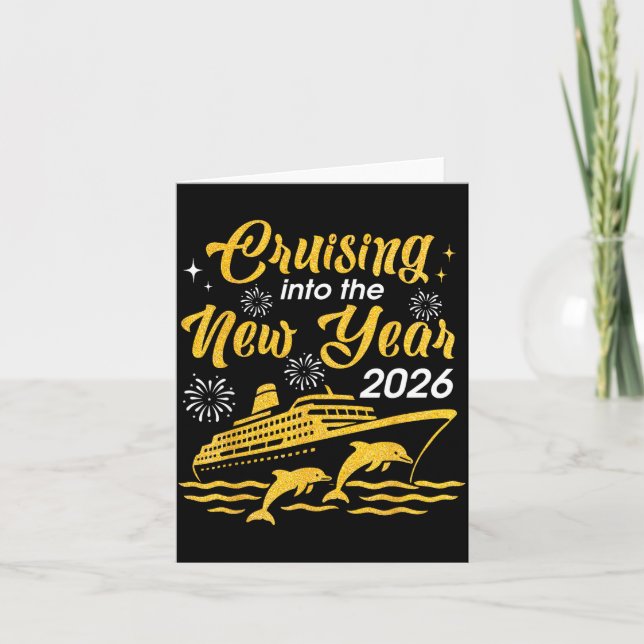 Tarjeta Cruising Into The New Year 2026 Happy New Year Cru (Anverso)