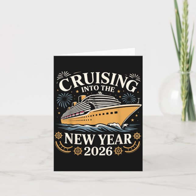 Tarjeta Cruising Into The New Year 2026 Party Vacation Tee (Anverso)