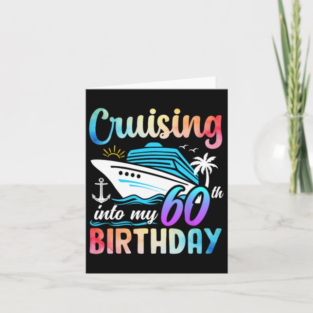 Tarjeta Cruizando hacia mi cumpleaños número 60 (Anverso)