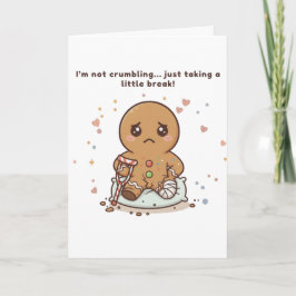 Tarjeta Crumbling, Cute Puchi Gingerbread Get Well Card