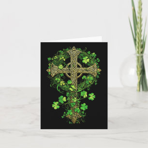 Tarjeta Cruz Celta Harp Irlandesa Knot Clover St Shamrock