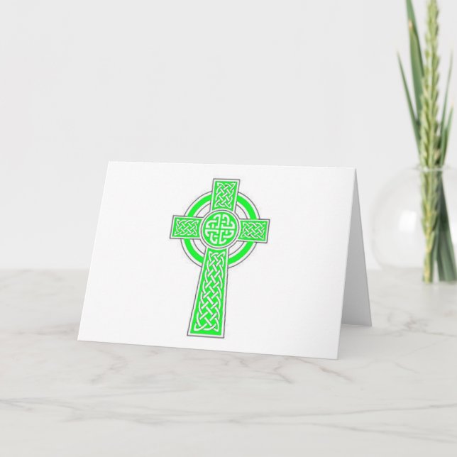 Tarjeta Cruz céltica verde (Anverso)