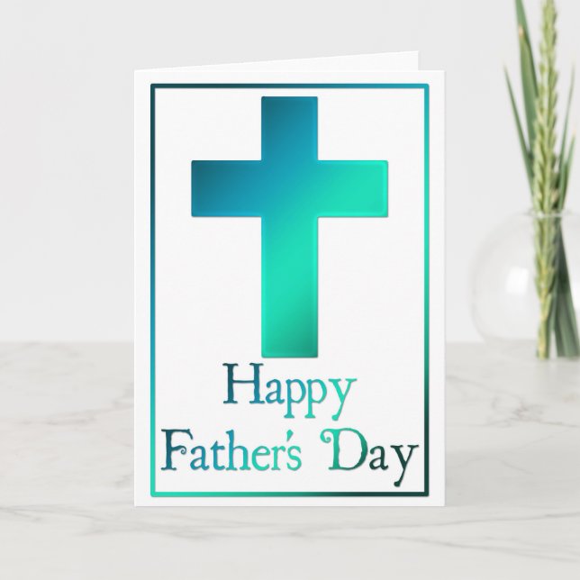 Tarjeta Cruz cristiana 8 Feliz Día del Padre (Anverso)