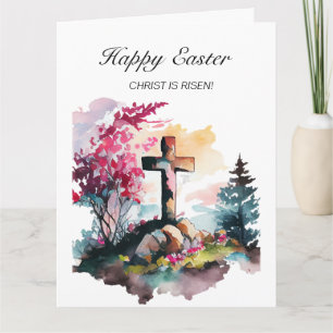 Tarjeta Cruz Cristiana Jesús Cristo Resucitado Felices Pas