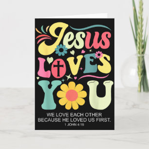 Tarjeta Cruz Cristiana Jesús Te Ama Dios Fe Biblia Re