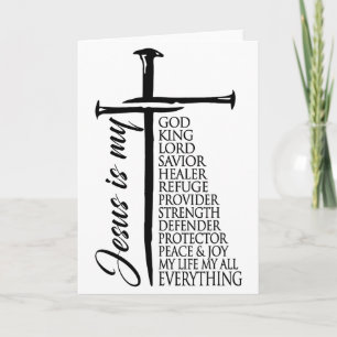 Tarjeta Cruz Cristiano Cristo Jesús Es Mi Dios Rey Señor A