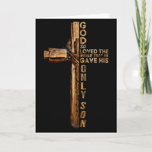 Tarjeta Cruz de Cristo Cristiano Juan 3 16 Dios Amó Tanto 