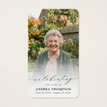 Tarjeta Cruz de Foto Funeral Celebrando la Vida