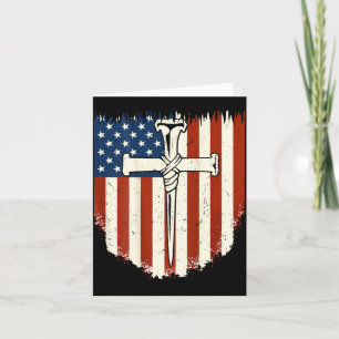 Tarjeta Cruz de la bandera americana de 3 clavos Dom patri