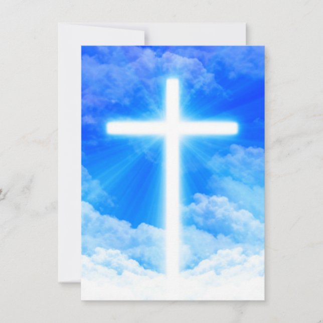 Tarjeta Cruz de la Luz Jesucristo Personalizable Cristiano (Anverso)