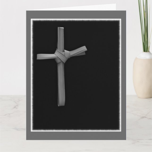 Tarjeta Cruz de palma en negro, religión Minimalista (Anverso)