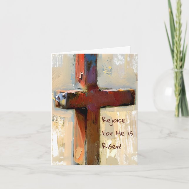 Tarjeta Cruz de Pascua pintada moderna (Anverso)