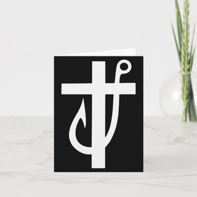 Tarjeta Cruz Divertida Cristiana - Jesús Me Hizo Un Pescad (Anverso)