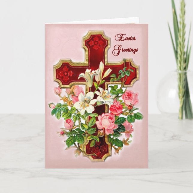 Tarjeta Cruz floral (Anverso)
