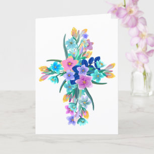 Tarjeta Cruz Floral