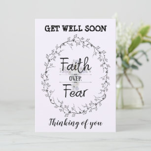 Tarjeta Cruz floral con cita cristiana Get Well Card