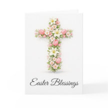 Cruz floral de bendiciones de Pascua cristiana Pas