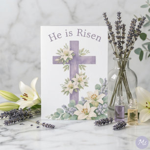 Tarjeta Cruz floral de Pascua de Resurrección domingo 2026