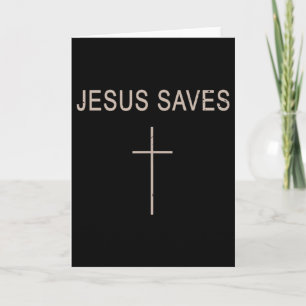Tarjeta Cruz Jesús Salva Fe Cristiana Minimalista Religios