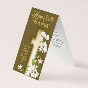 Tarjeta Cruz Orquídea Lily Religiosa