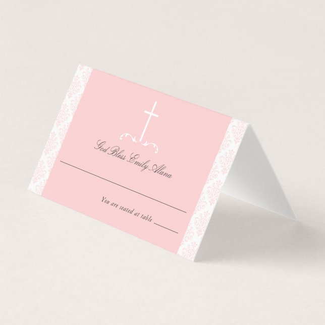 Tarjeta Cruz religiosa de la comunidad rosa de Damask (Anverso)