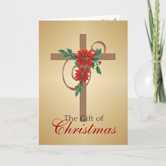 Tarjeta cruzada de regalo de Navidades (Anverso)