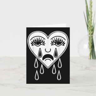 Tarjeta Crying Heart American Tradicional Tattoo Old Schoo